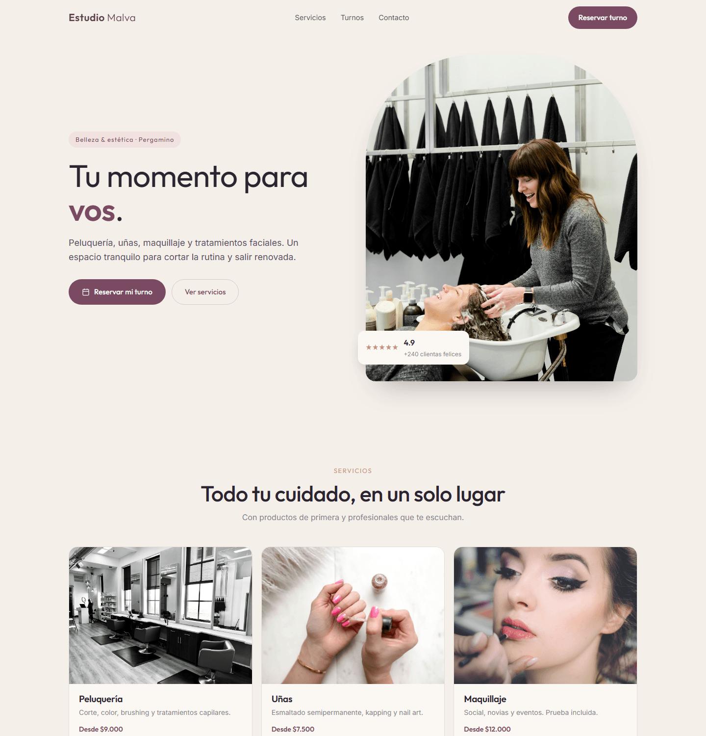 Web con turnos online 24 horas